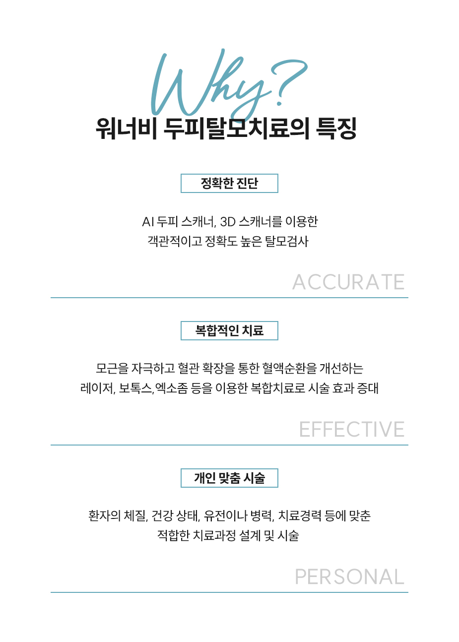 워너비 두피탈모치료의 특징